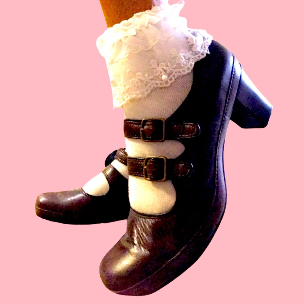 Brown Heeled Mary Janes